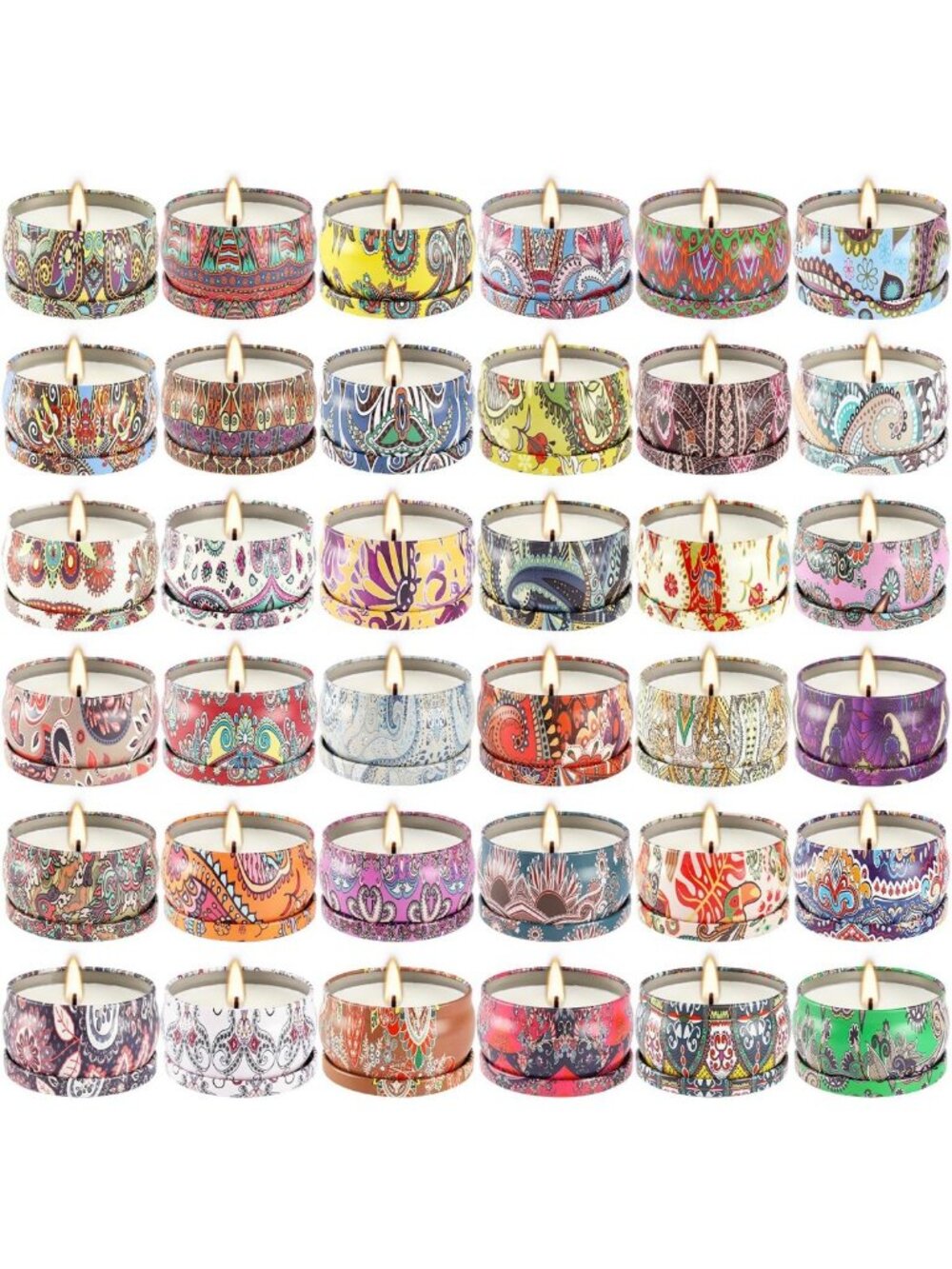 36-Pack Soy Wax Travel Tin Candles Gift Set - Scented Candles for Home & Special